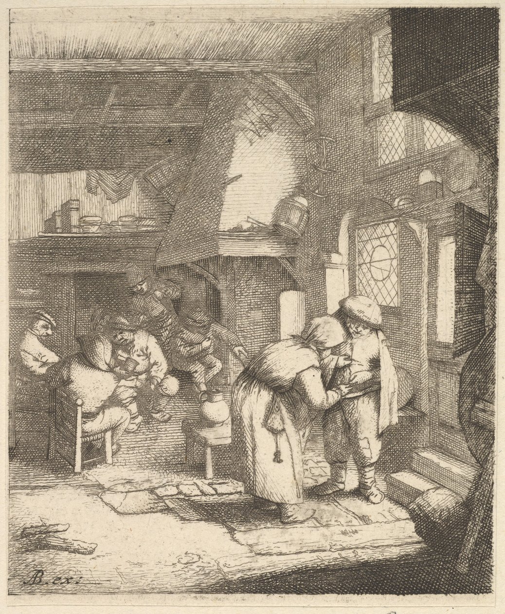 Camponês pagando sua conta, 1610-85. de Unbekannt