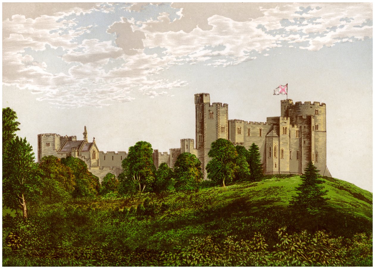 Castelo de Peckforton, Cheshire, casa do Barão Tollemache, c1880 de Unbekannt
