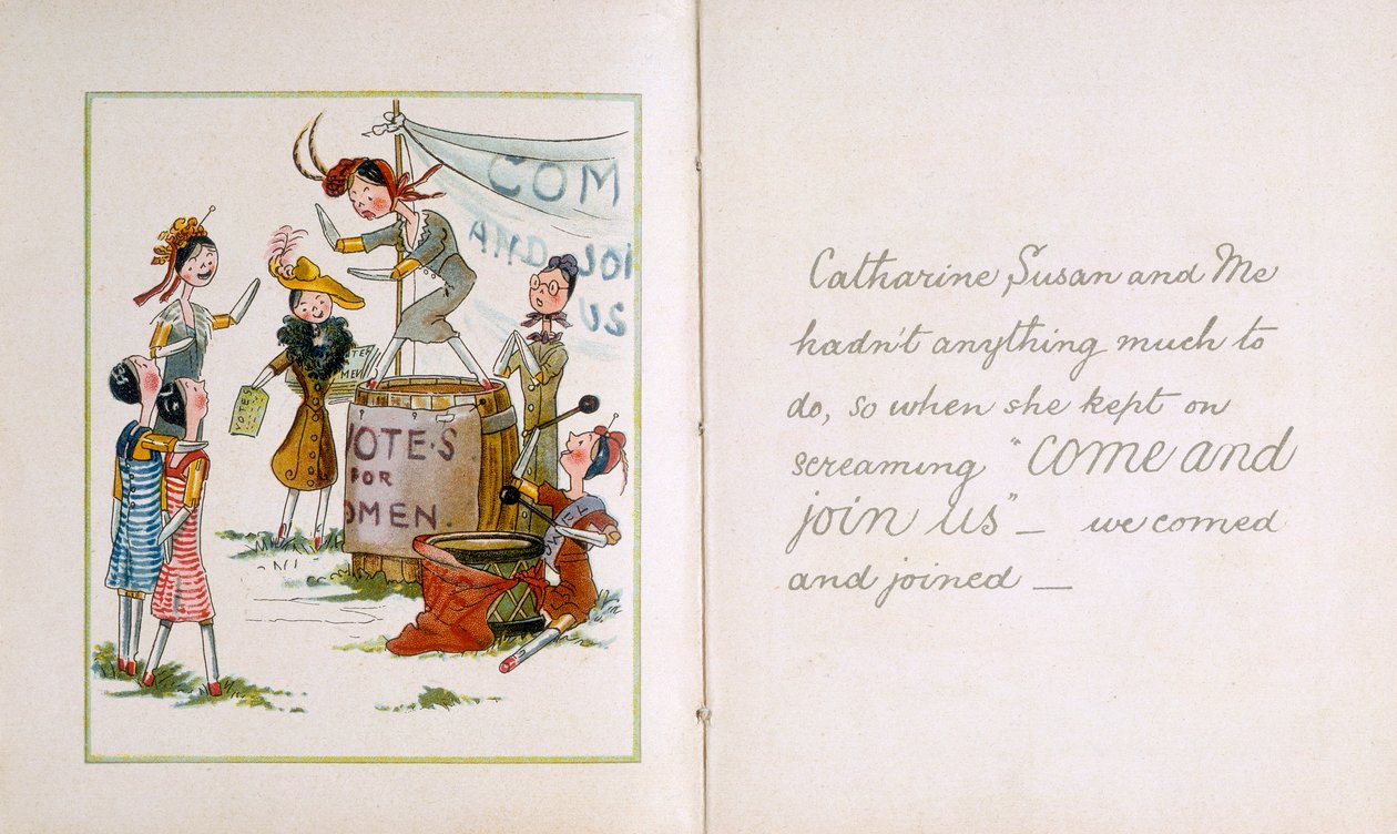 Bonecas Peg em uma reunião de sufragistas, c1910 de Unbekannt