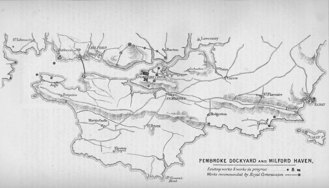 Pembroke Dockyard e Milford Haven, 1884 de Unbekannt
