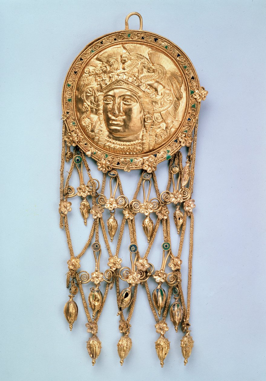 Pingente com cabeça de Athena Parthenos, início do século IV aC de Unbekannt