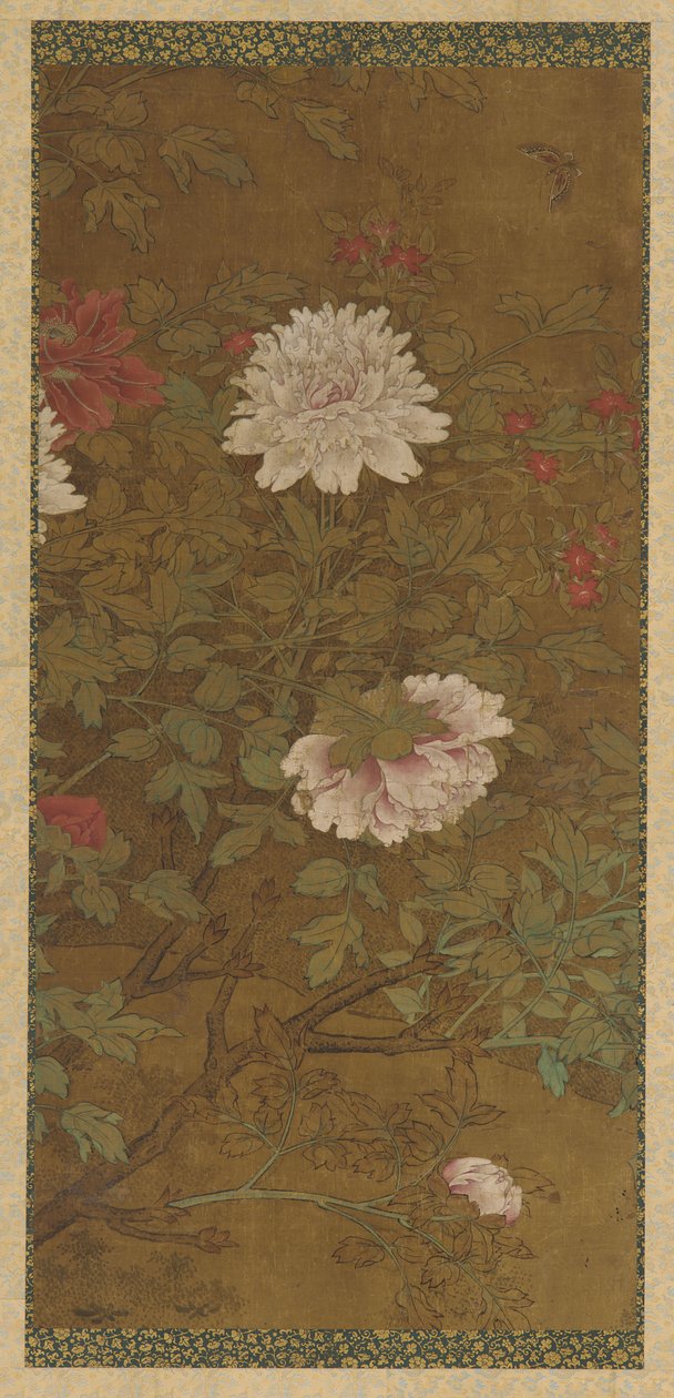 Peônias e borboletas, dinastia Ming, 1368-1644. de Unbekannt
