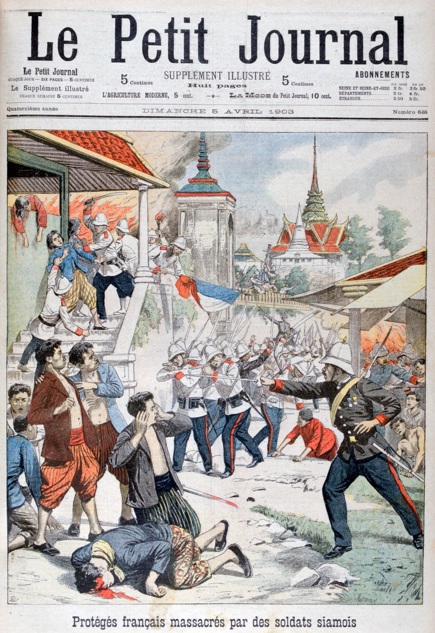 Pessoas sob proteção francesa massacradas por soldados siameses, Siam, 1903 de Unbekannt