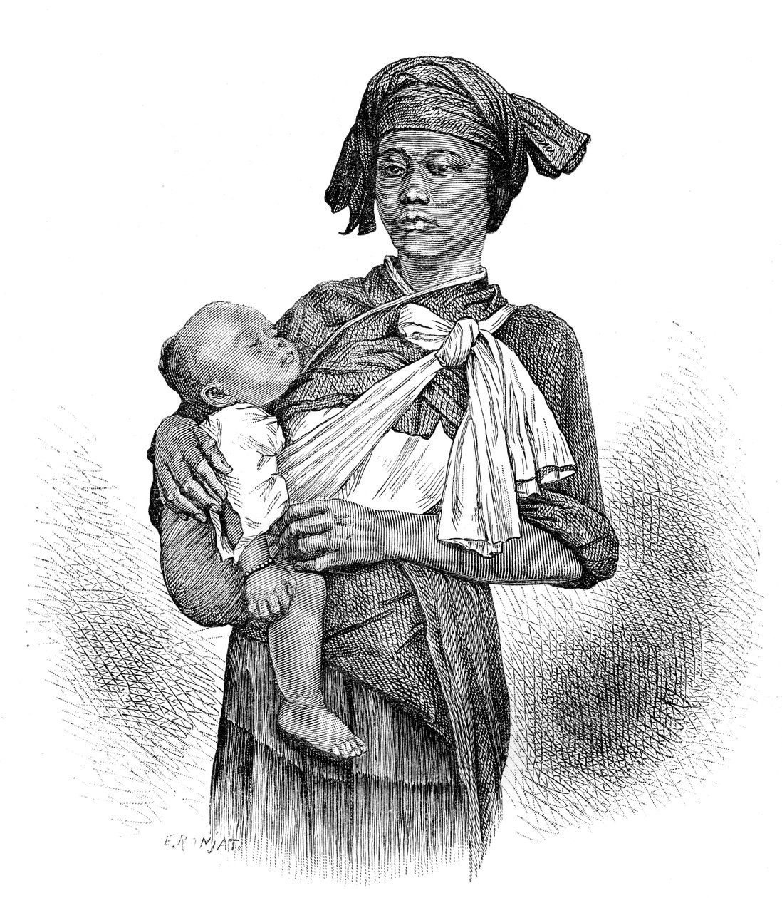 Mulher e criança Pepo-Hoan, c1890 de Unbekannt