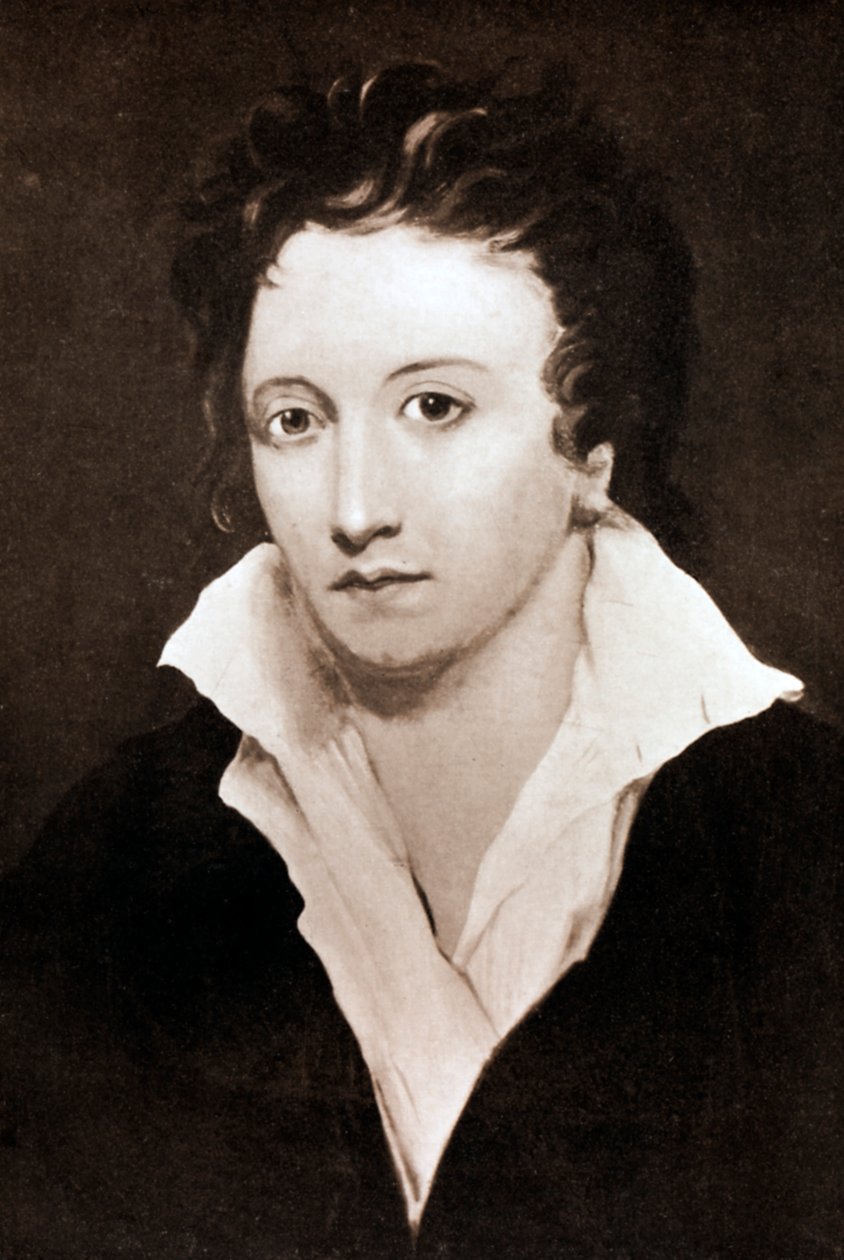 Percy Bysshe Shelley, poeta romântico inglês, século XIX de Unbekannt