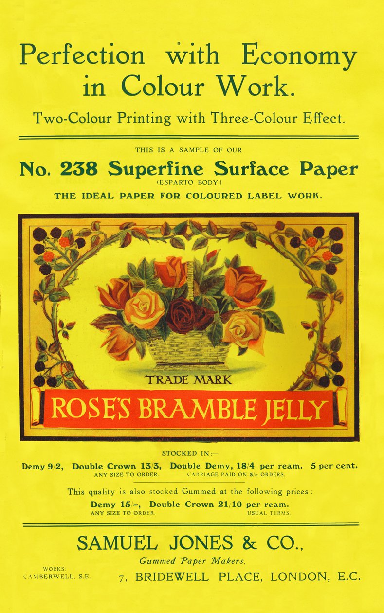 Perfeição com economia no trabalho em cores - Samuel Jones & Co., Ltd anúncio, 1909. de Unbekannt