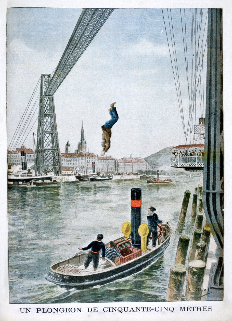 Pessoa mergulha 55 metros de Portside, Rouen, 1901 de Unbekannt