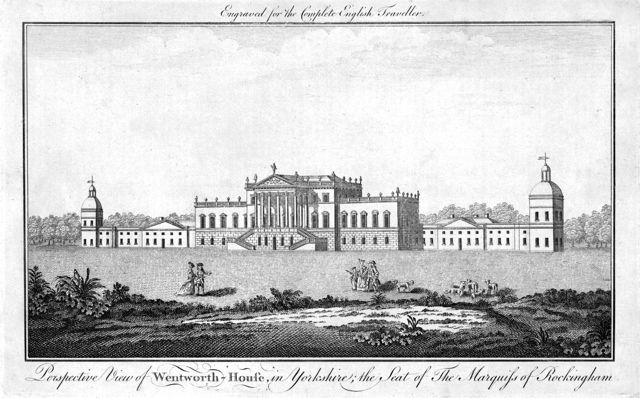 Vista em perspectiva da Wentworth-House em Yorkshire, a sede do marquês de Rockingham, 1771 de Unbekannt