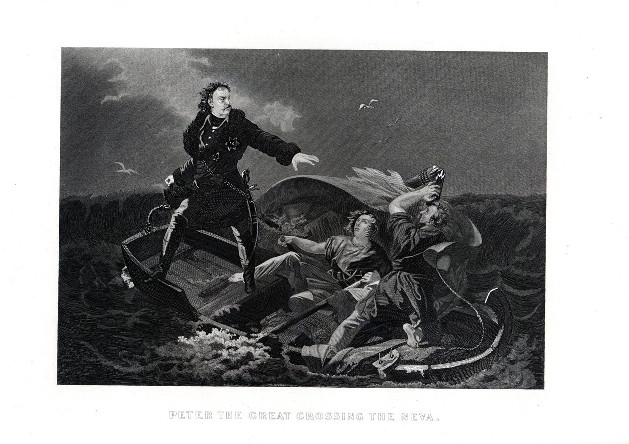 Pedro, o Grande, atravessando o Neva, 1882 de Unbekannt
