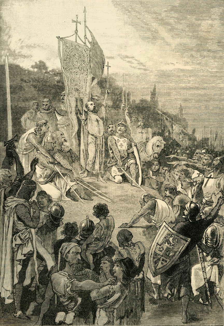 Pedro, o Eremita, Pregando a Primeira Cruzada, 1095-1099, 1890. de Unbekannt
