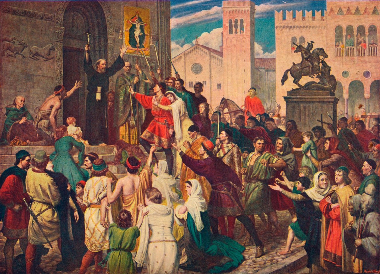 Pedro, o Eremita, pregando a Primeira Cruzada, c1095 1905 de Unbekannt