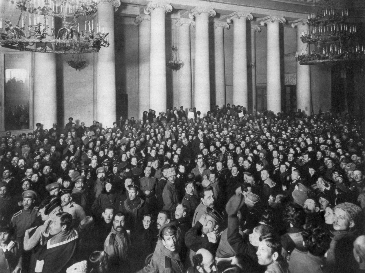 Soviete de Petrogrado dos Deputados dos Trabalhadores e dos Soldados, Palácio de Tauride, Rússia, 1917 de Unbekannt