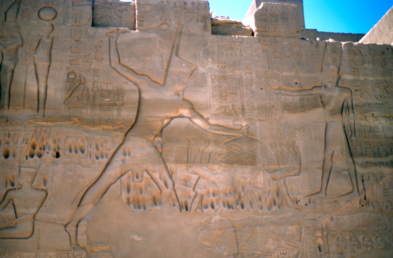 Faraó Seti, captura de escravos, Luxor, Egito de Unbekannt
