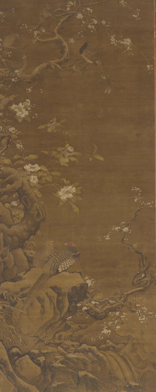 Faisões e flores de ameixeira cobertas de neve, dinastia Ming ou Qing, século XV-XVIII. de Unbekannt