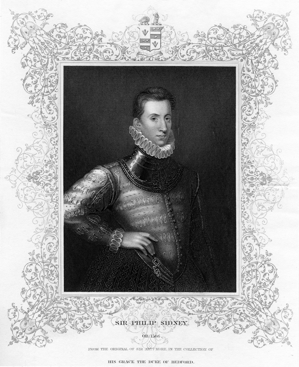 Philip Sidney, soldado inglês do século XVI, estadista, poeta e patrono dos poetas, c1840 de Unbekannt