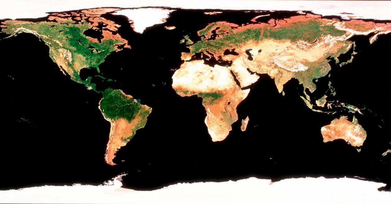 Fotomosaico da Terra sem nuvens de Unbekannt