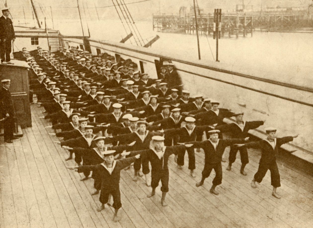 Exercício físico no Arethusa., C1930. de Unbekannt