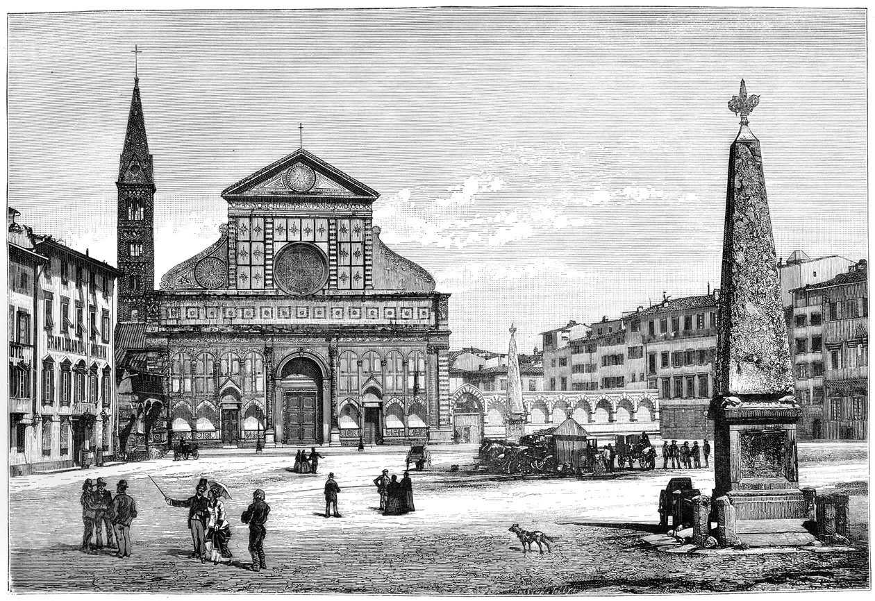 Praça e Igreja de Santa Maria Novella, Florença, Itália, 1882 de Unbekannt