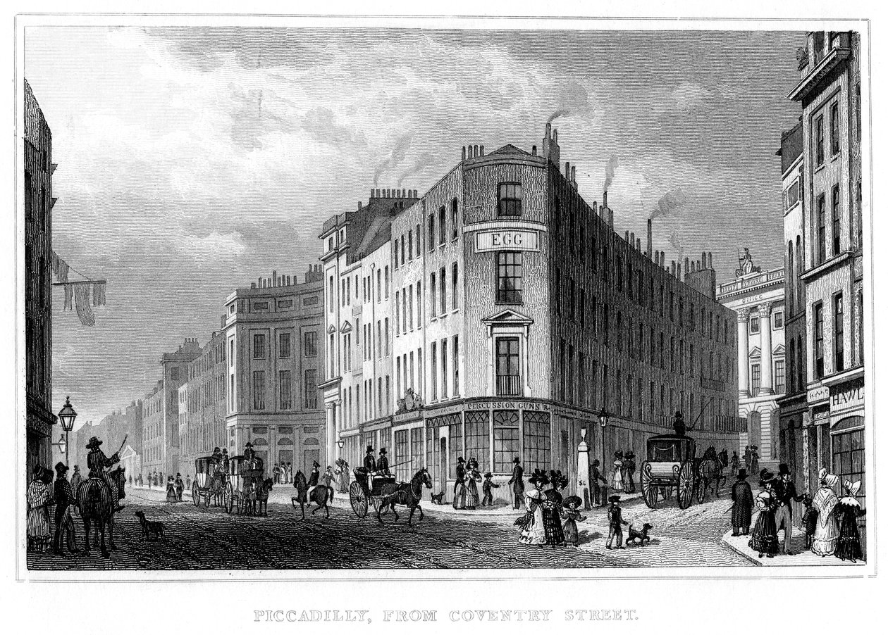 Piccadilly, da Coventry Street, Westminster, Londres, século XIX de Unbekannt