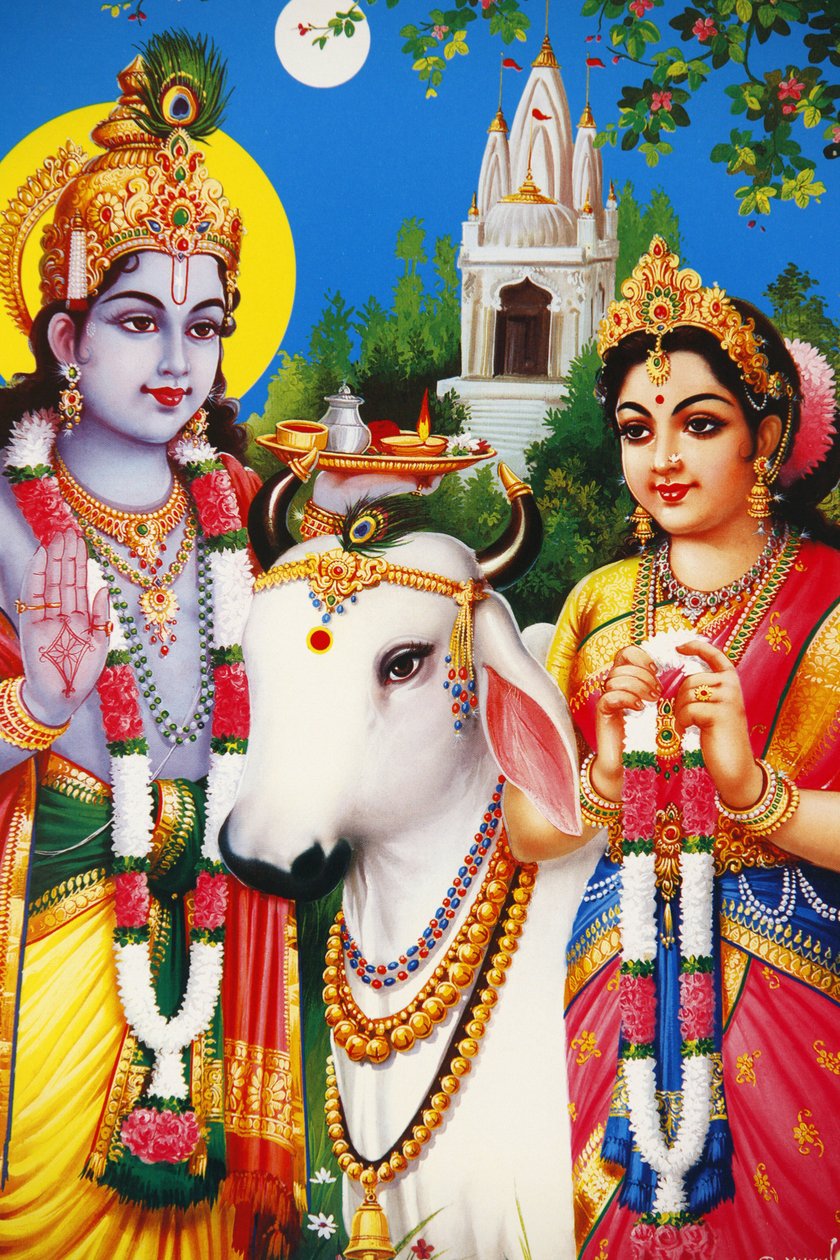 Foto dos deuses hindus Rada & Krishna Índia de Unbekannt