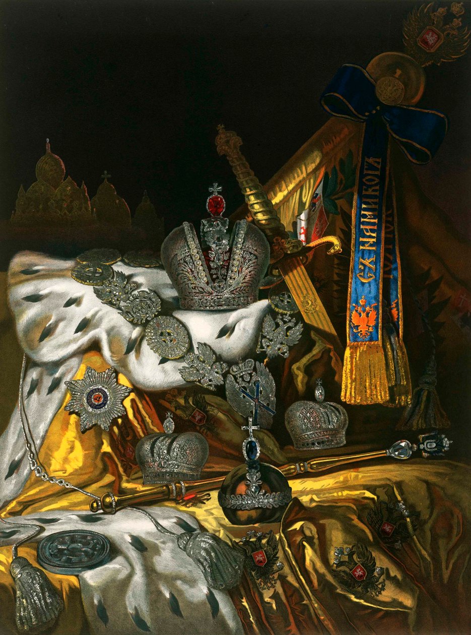 Imagem da regalia imperial russa, 1856. de Unbekannt