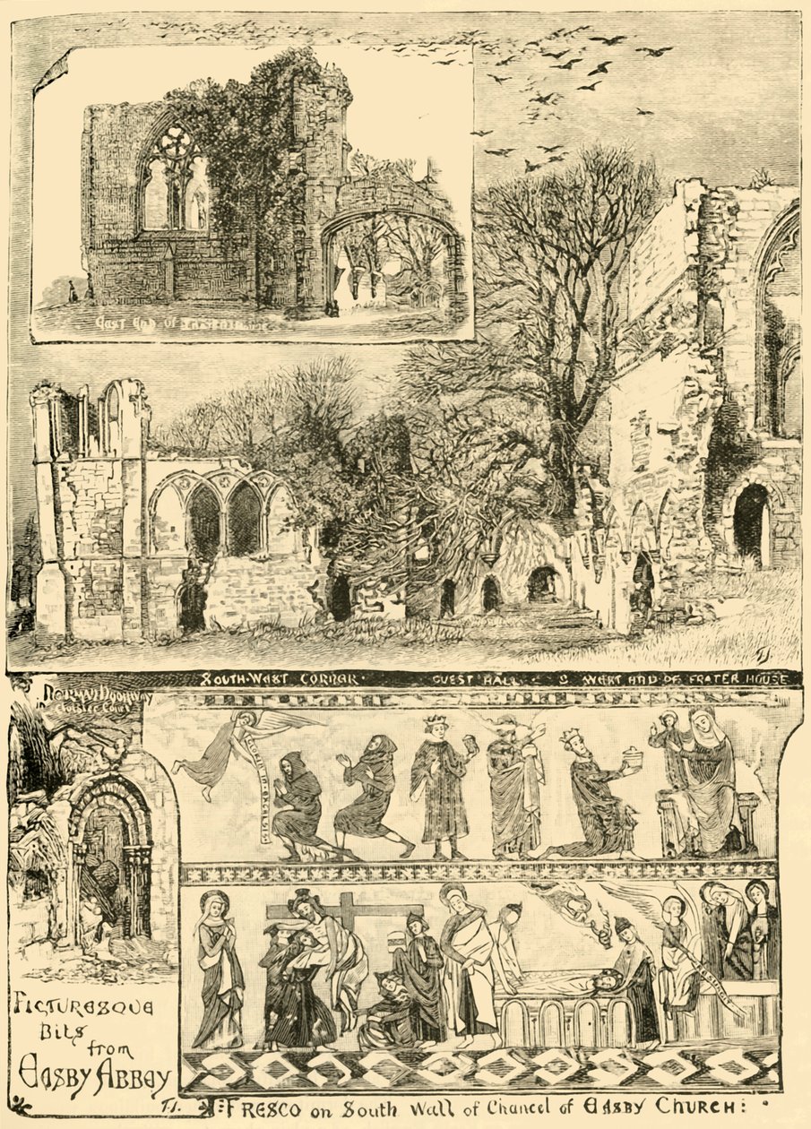 Bocados pitorescos da abadia de Easby, 1898. de Unbekannt