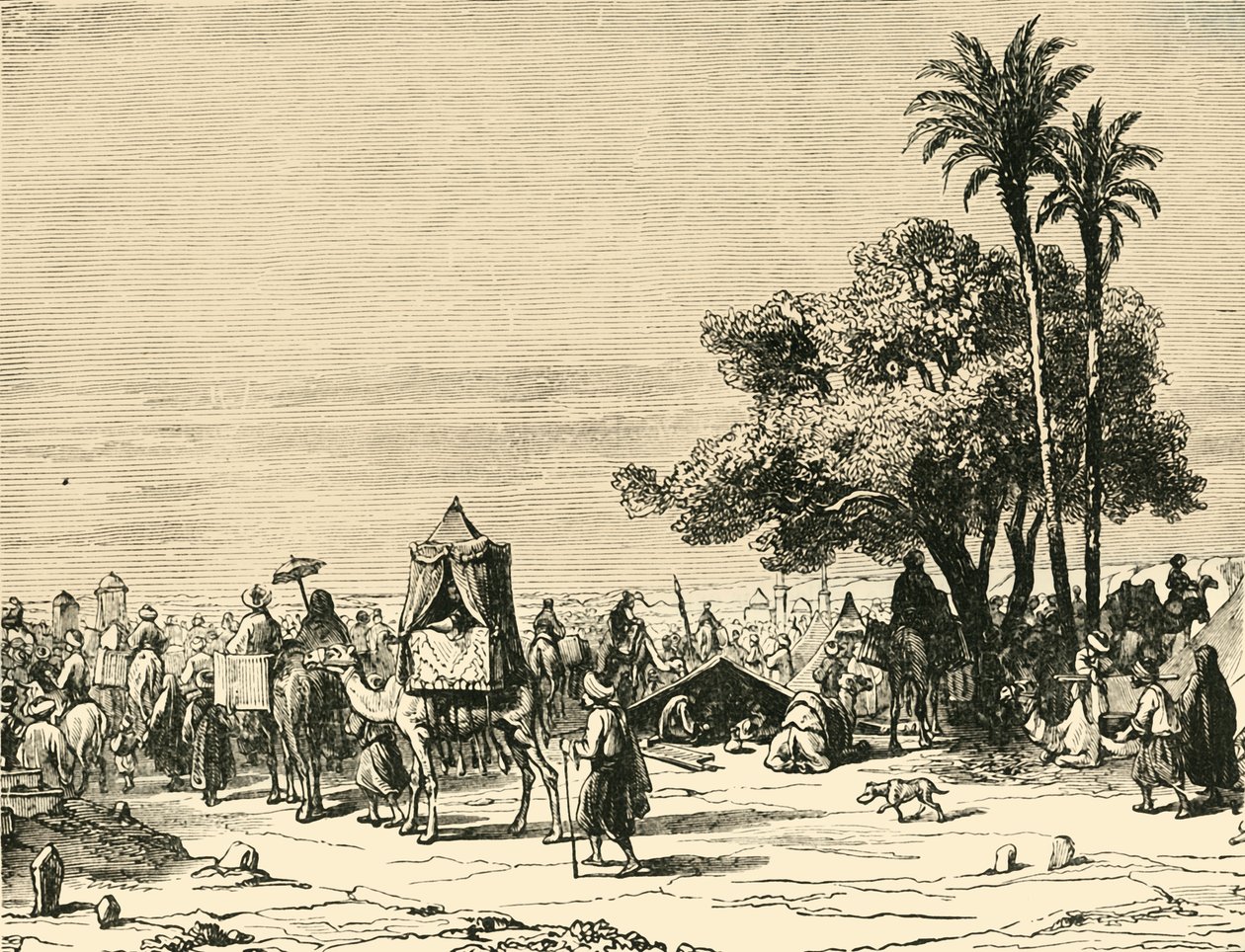 Peregrinos viajando para Meca, 1890. de Unbekannt