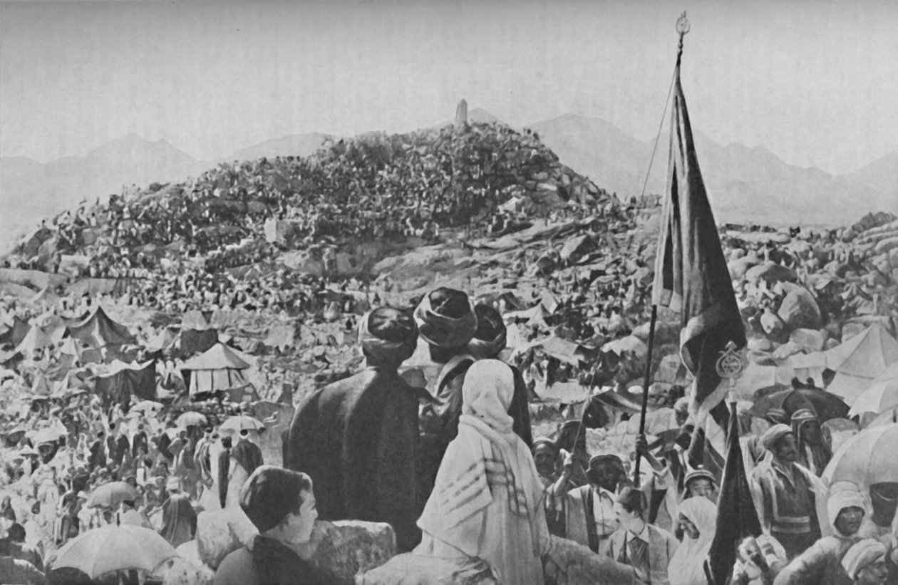 Peregrinos realizando o Wukuf ou o posto no Monte da Misericórdia, c1935 de Unbekannt