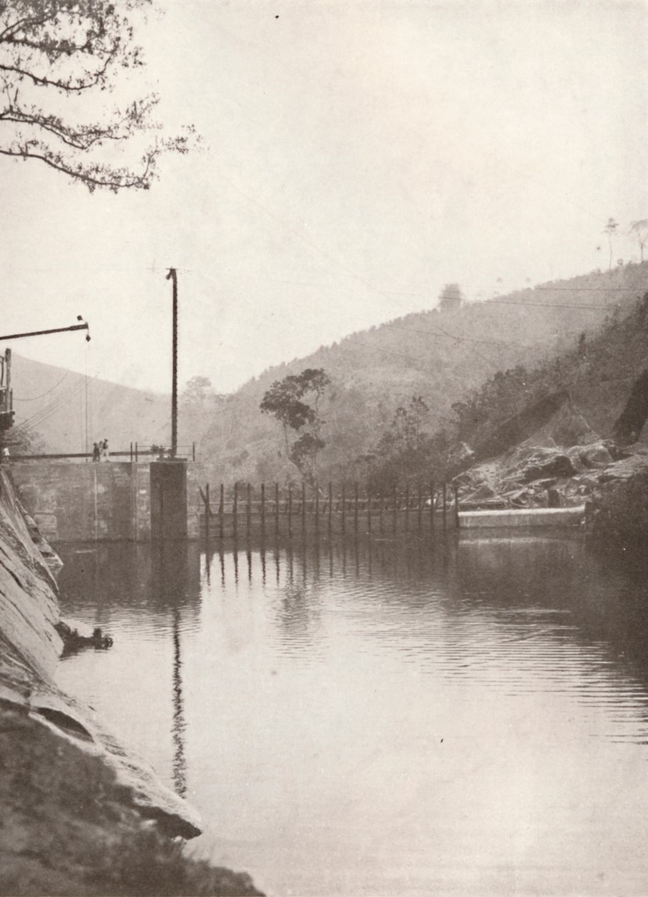 Barragem de desvio de Pirahy, a montante do Rio Light and Power Works, 1914 de Unbekannt
