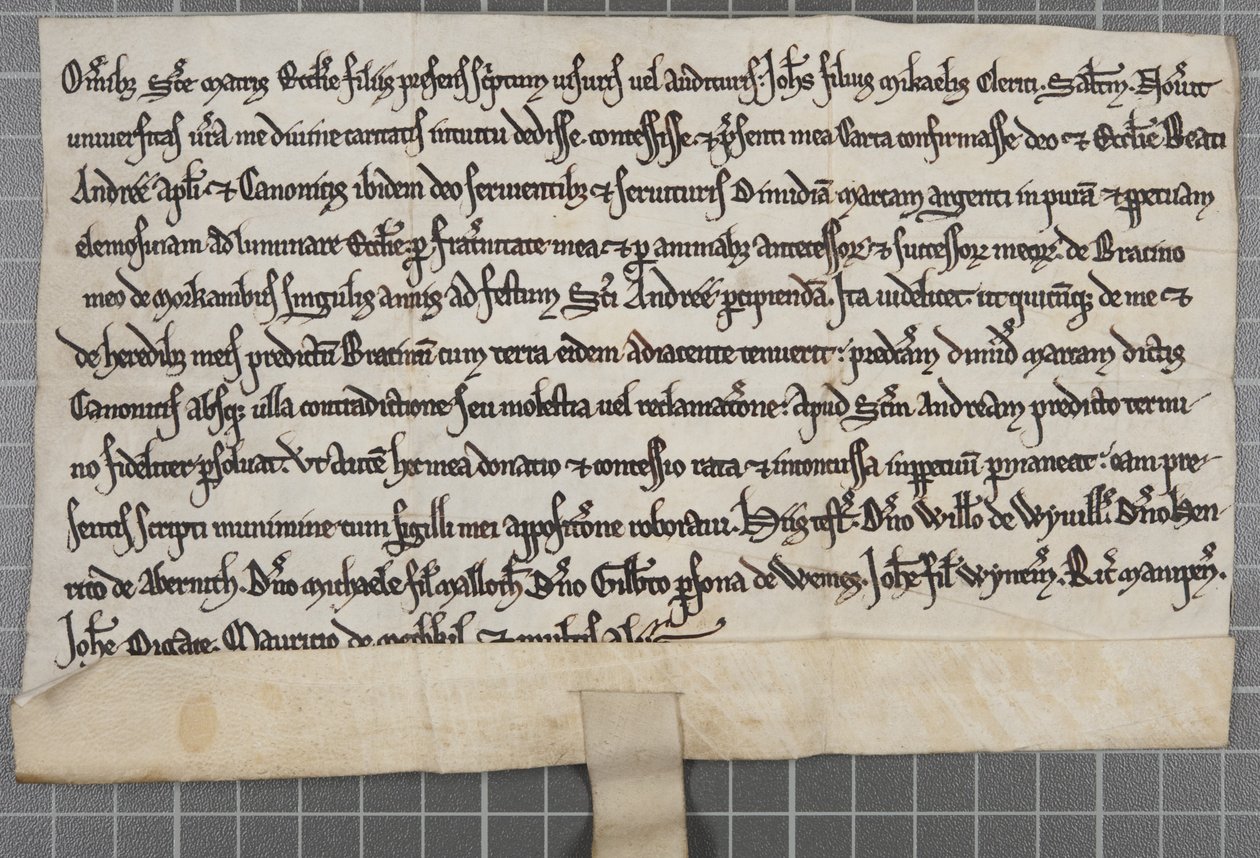Pittance escreve: Carta concedendo esmolas à Igreja de Santo André Apóstolo de Unbekannt