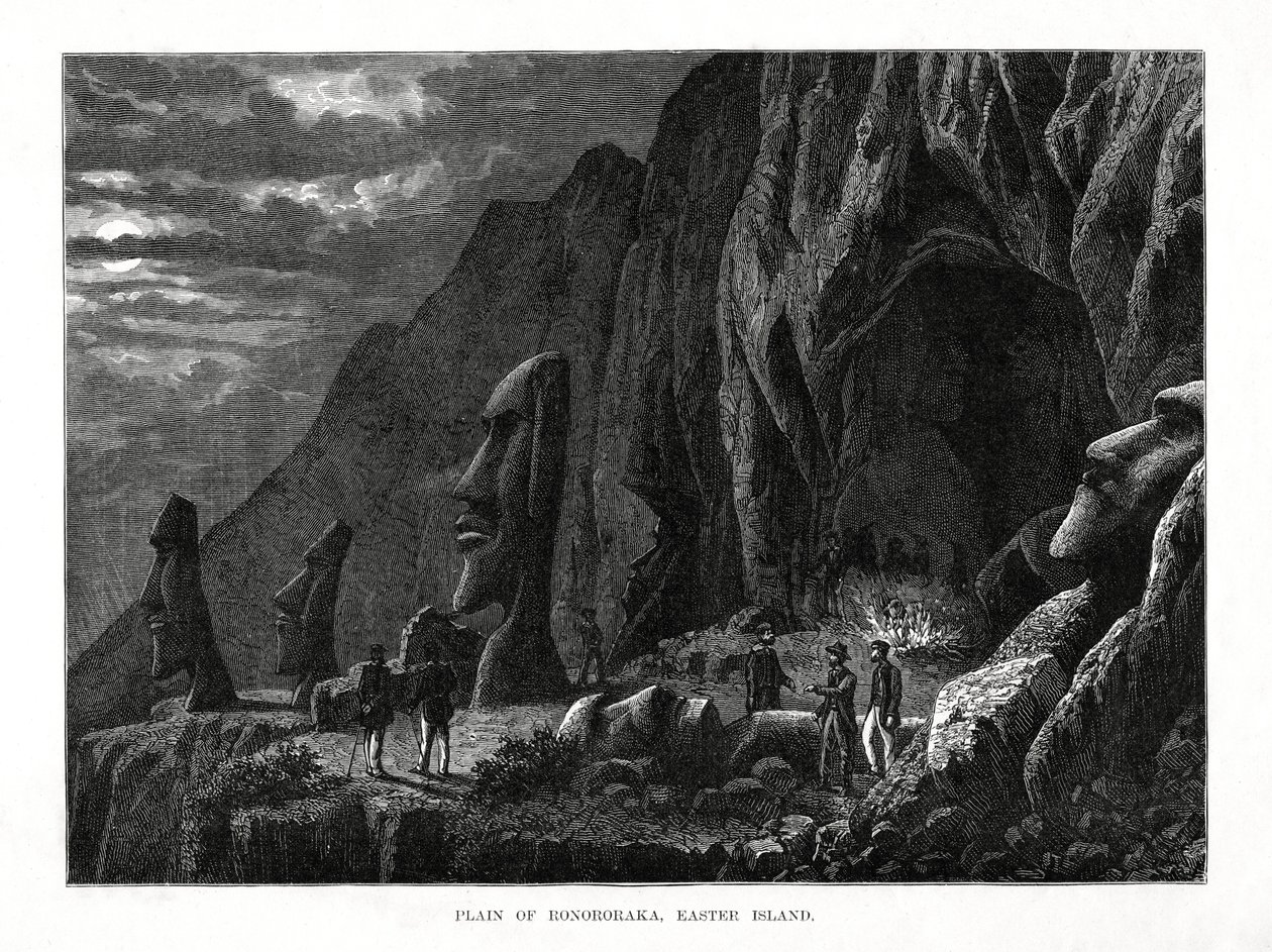 Planície de Ronororaka, Ilha de Páscoa, 1877 de Unbekannt