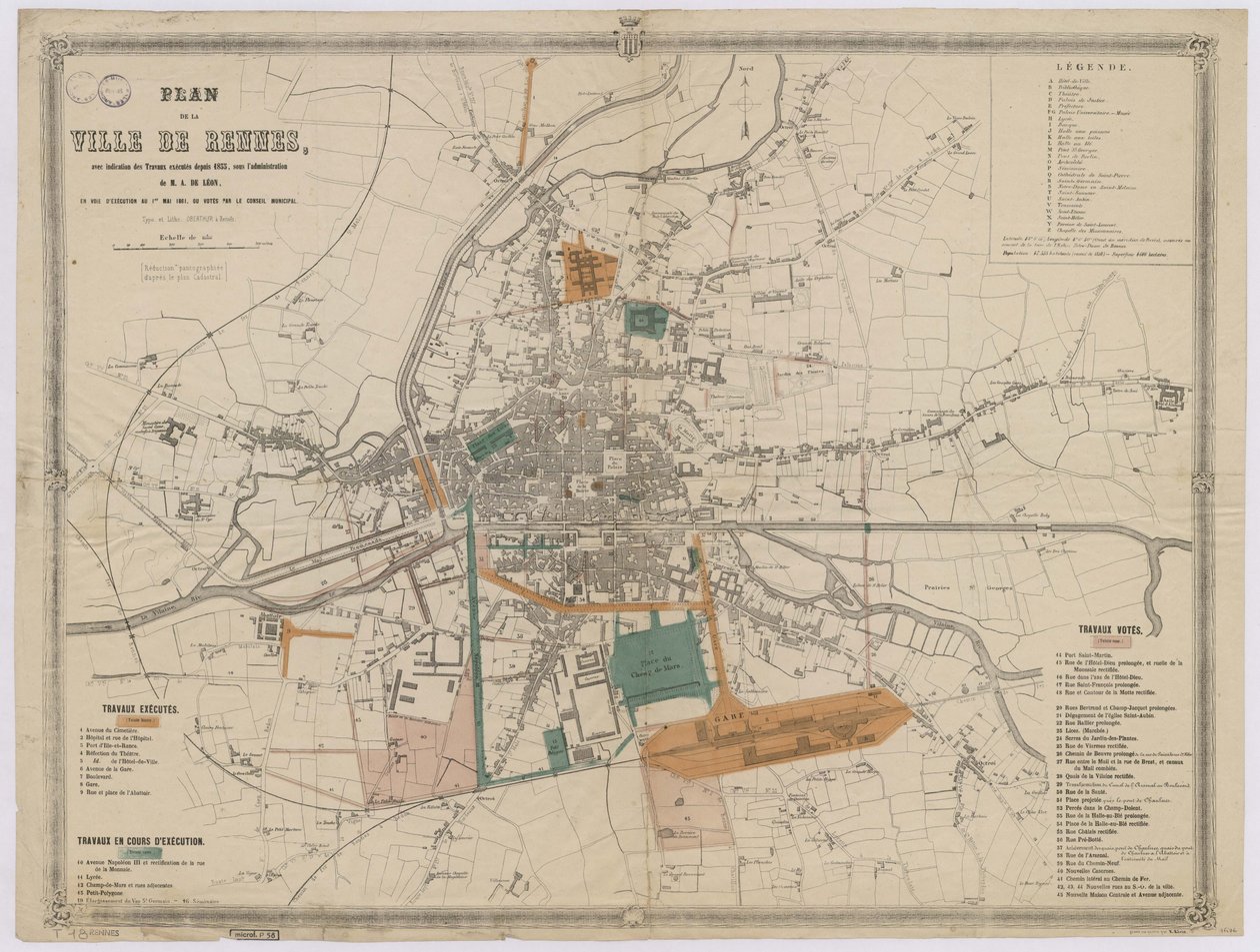 Mapa de Rennes de Unbekannt
