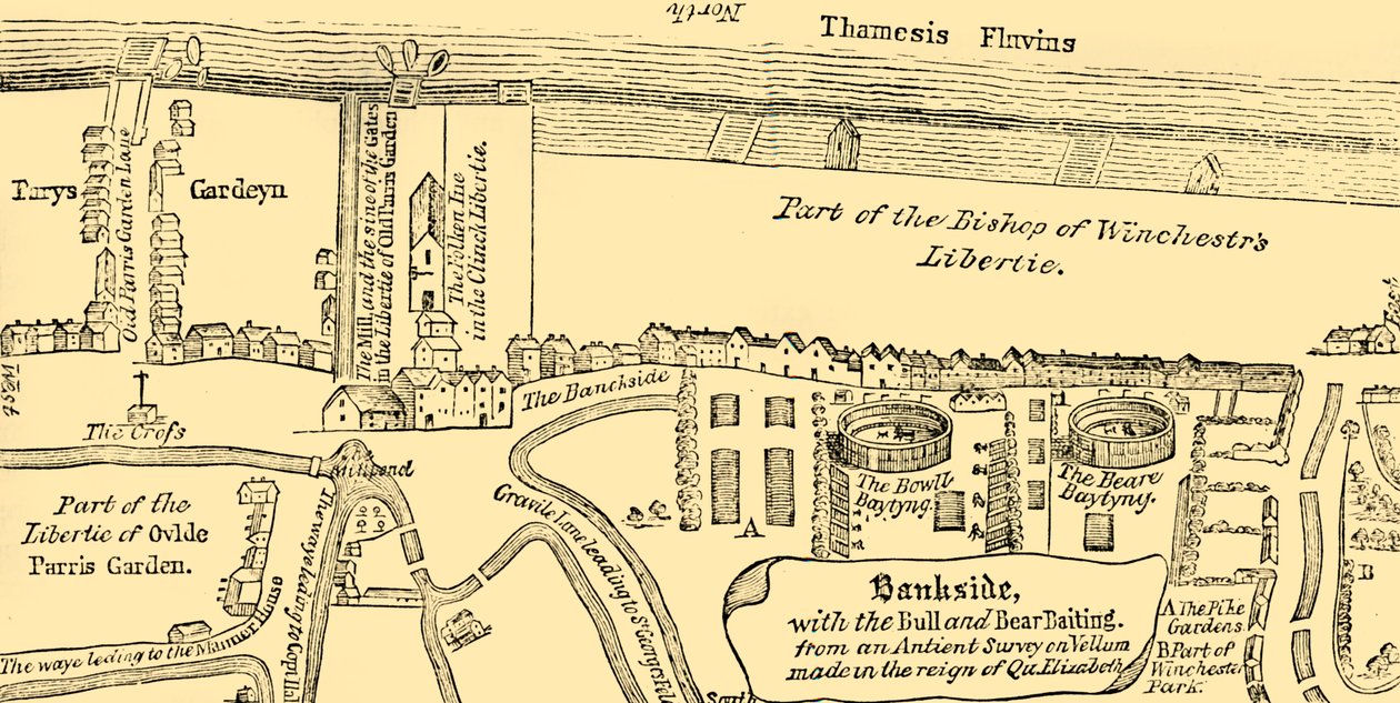 Plano de Bankside, no início do século XVII, c1878. de Unbekannt
