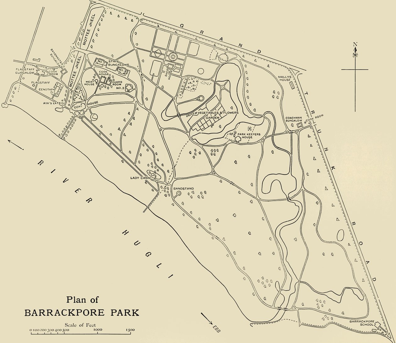 Plano de Barrackpore Park, 1925. de Unbekannt