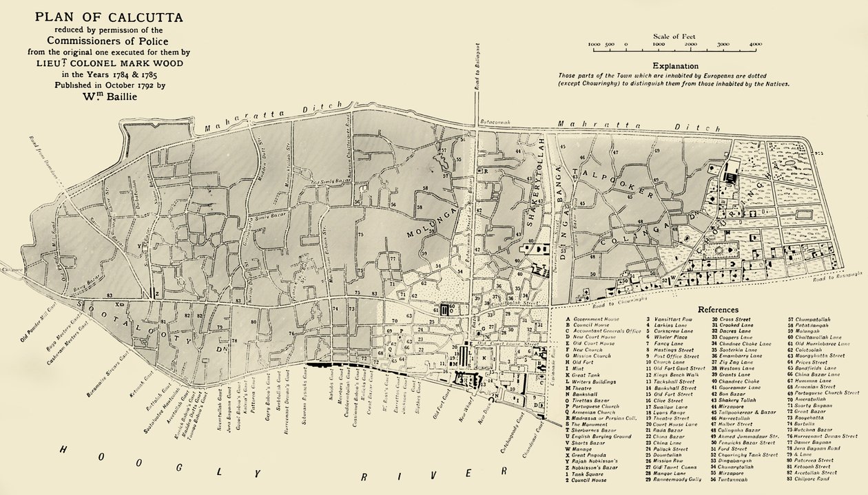 Plano de Calcutá, 1925. de Unbekannt