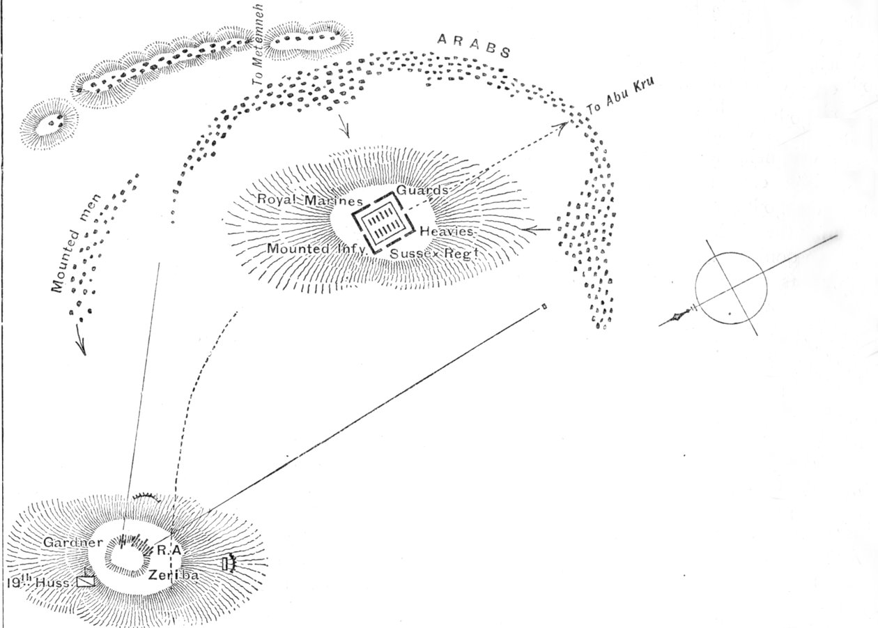 Plano da Batalha de Abu Kru, 19 de janeiro de 1885, c1885 de Unbekannt