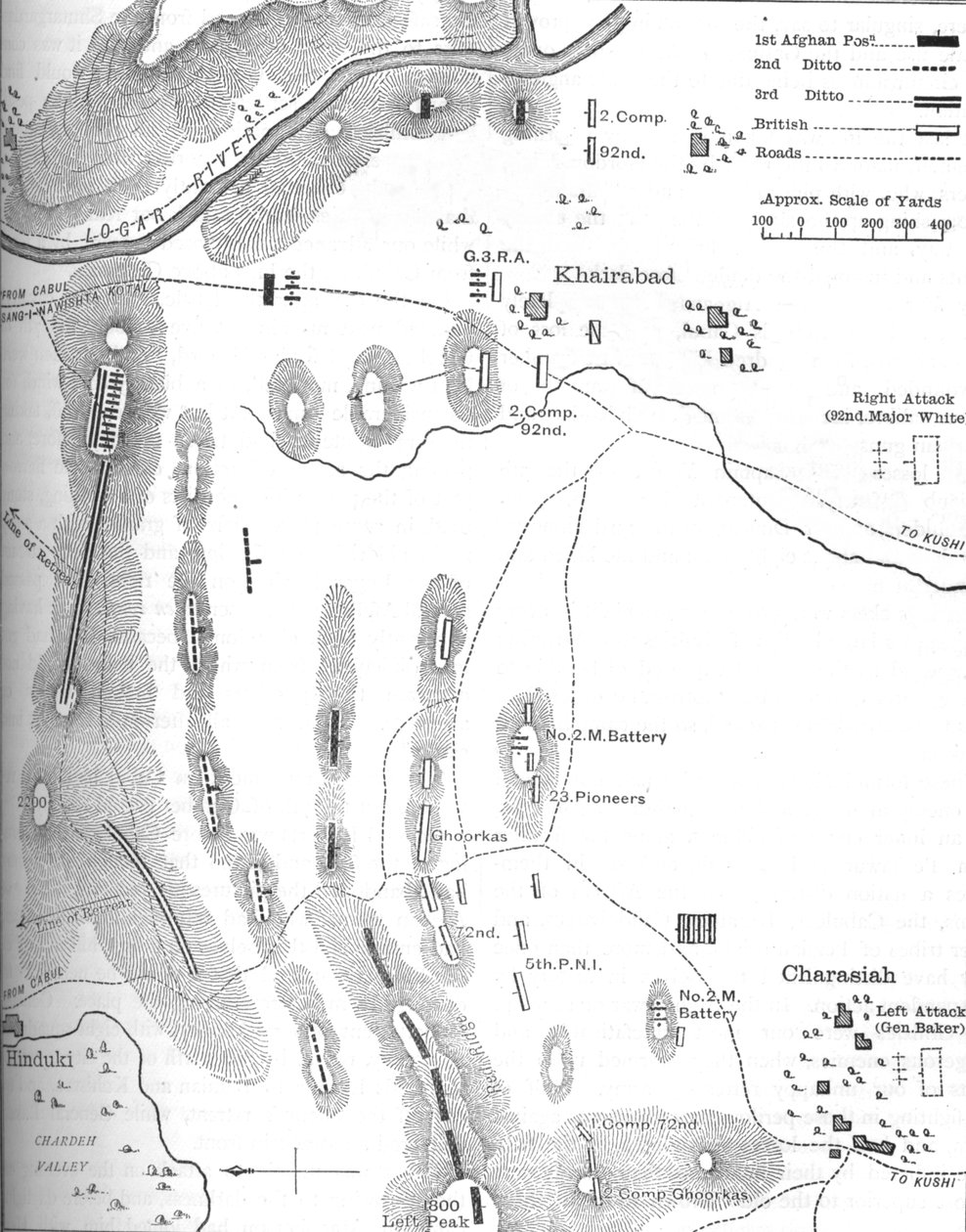 Plano da Batalha de Charasiah, 6 de outubro de 1979, c1880 de Unbekannt