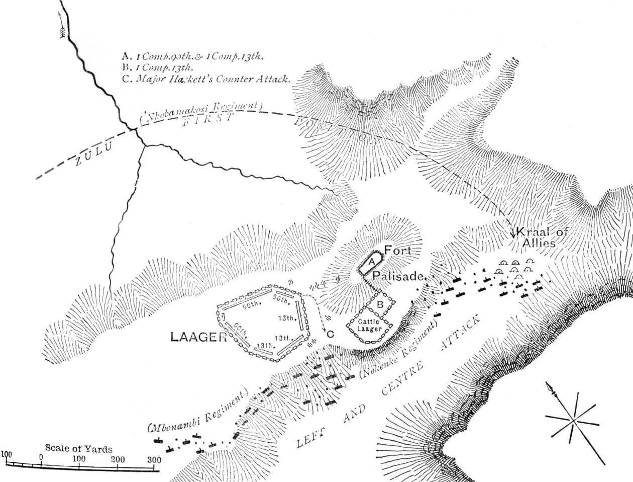 Plano da Batalha de Kambula, 29 de março de 1879, c1880 de Unbekannt