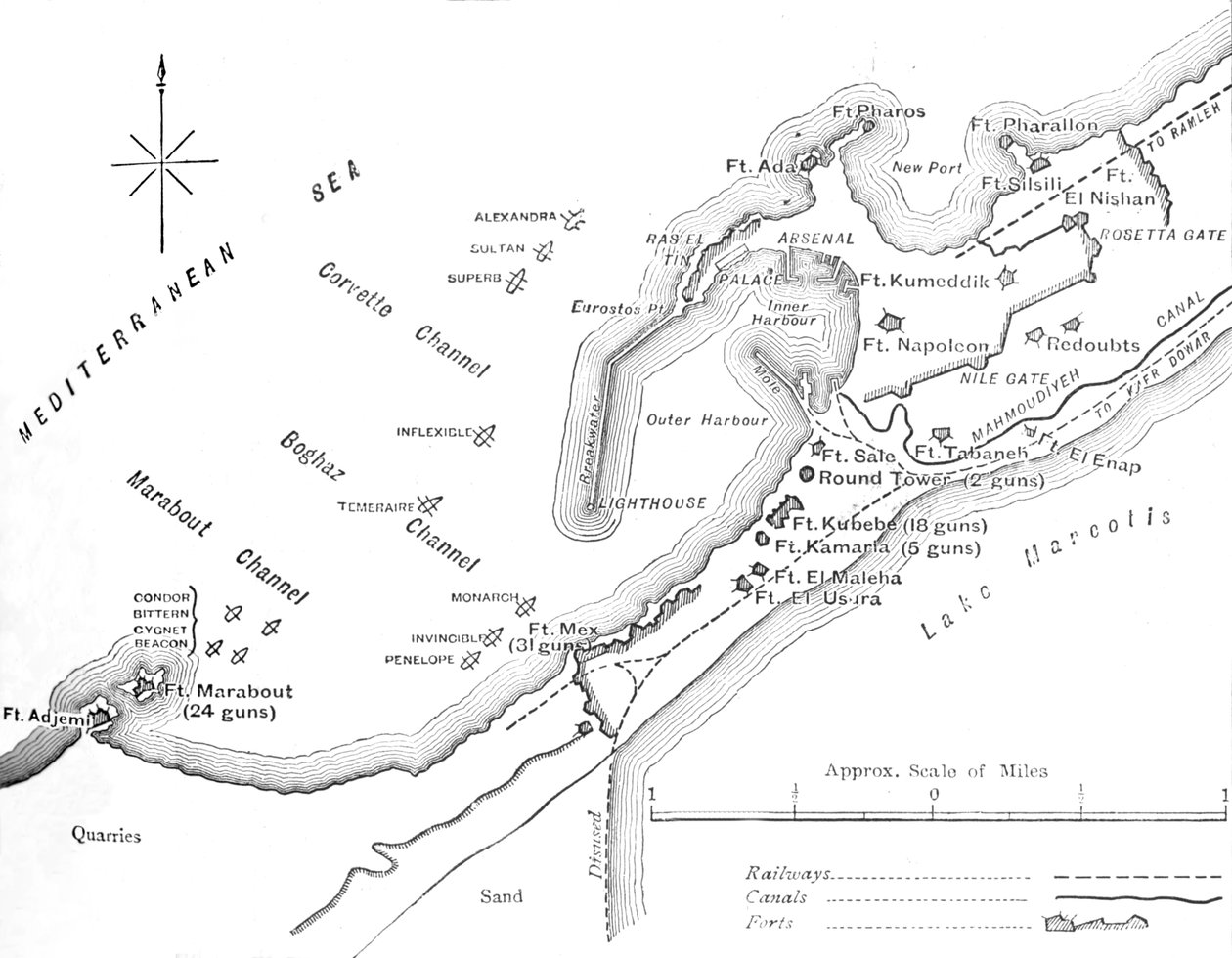 Plano do Bombardeio de Alexandria, 11 de julho de 1882, c1882 de Unbekannt