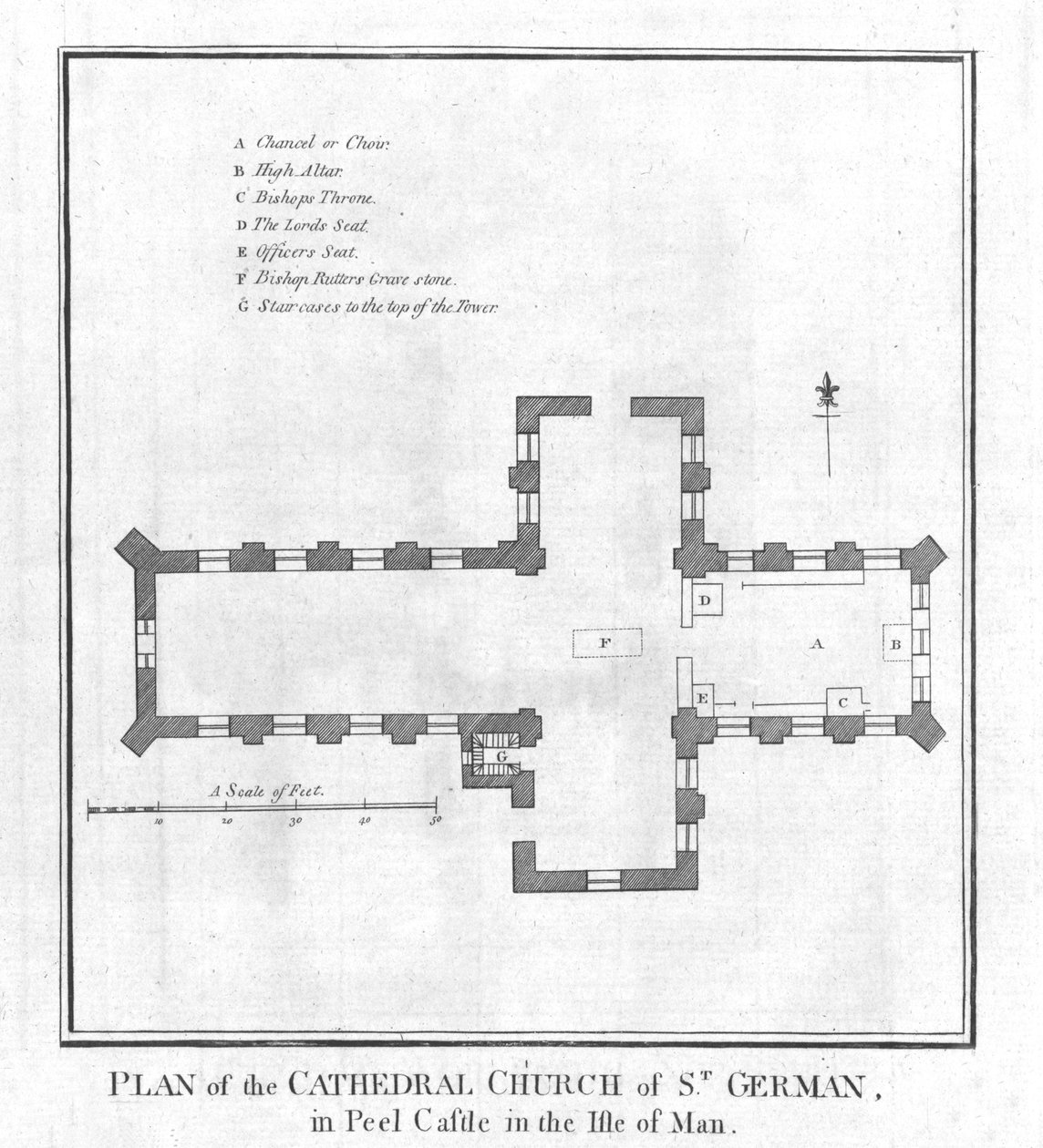 Planta da Igreja Catedral de St. German, final do século XVIII de Unbekannt
