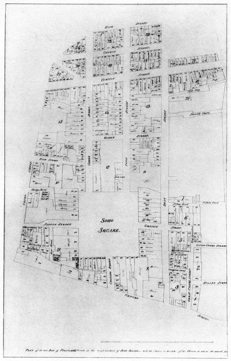 Plano da propriedade do Duque de Portlands, Soho Square, Londres, 1907 de Unbekannt
