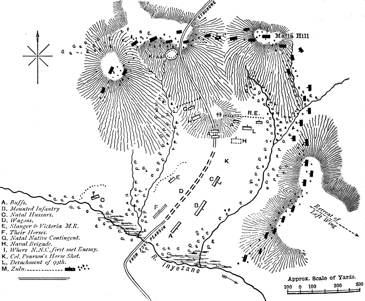 Plano da luta em Inyezane, 22 de janeiro de 1879, c1880 de Unbekannt