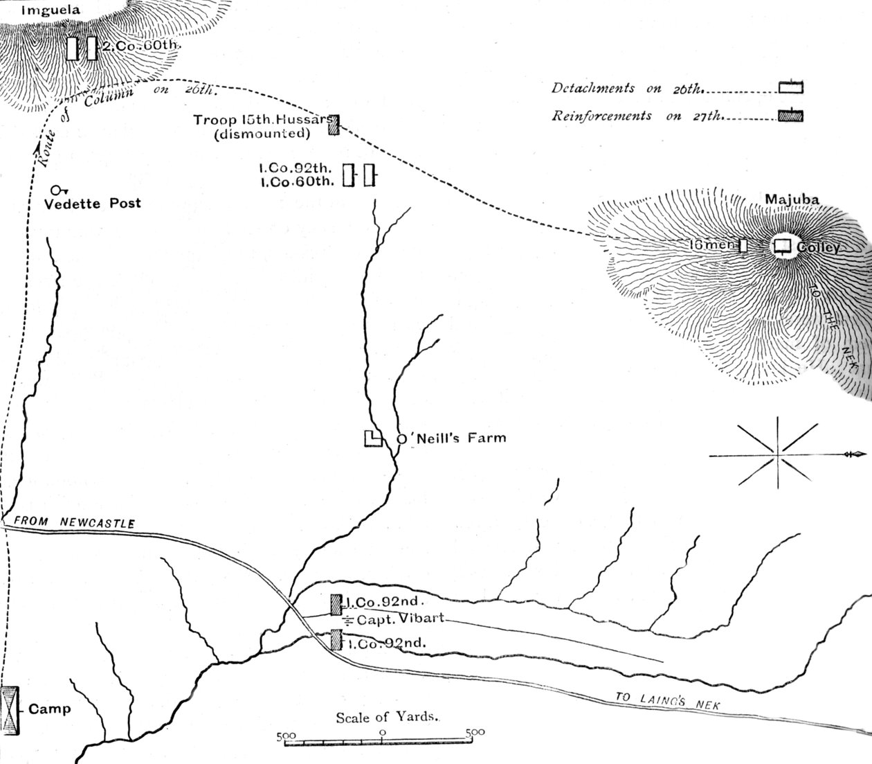 Plano da Marcha para o Monte Majuba, 26 de fevereiro de 1881, c1880s de Unbekannt