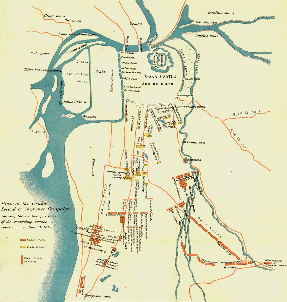 Plano da Segunda Campanha de Osaka ou Verão, 1615. 1903. de Unbekannt