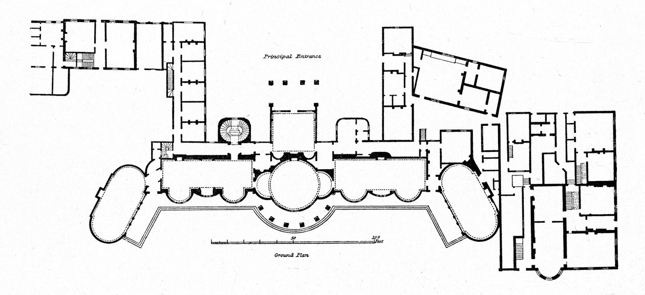 Planta do Pavilhão mostrando alterações no edifício original de Hollands concluídas em 1804, 1939 de Unbekannt