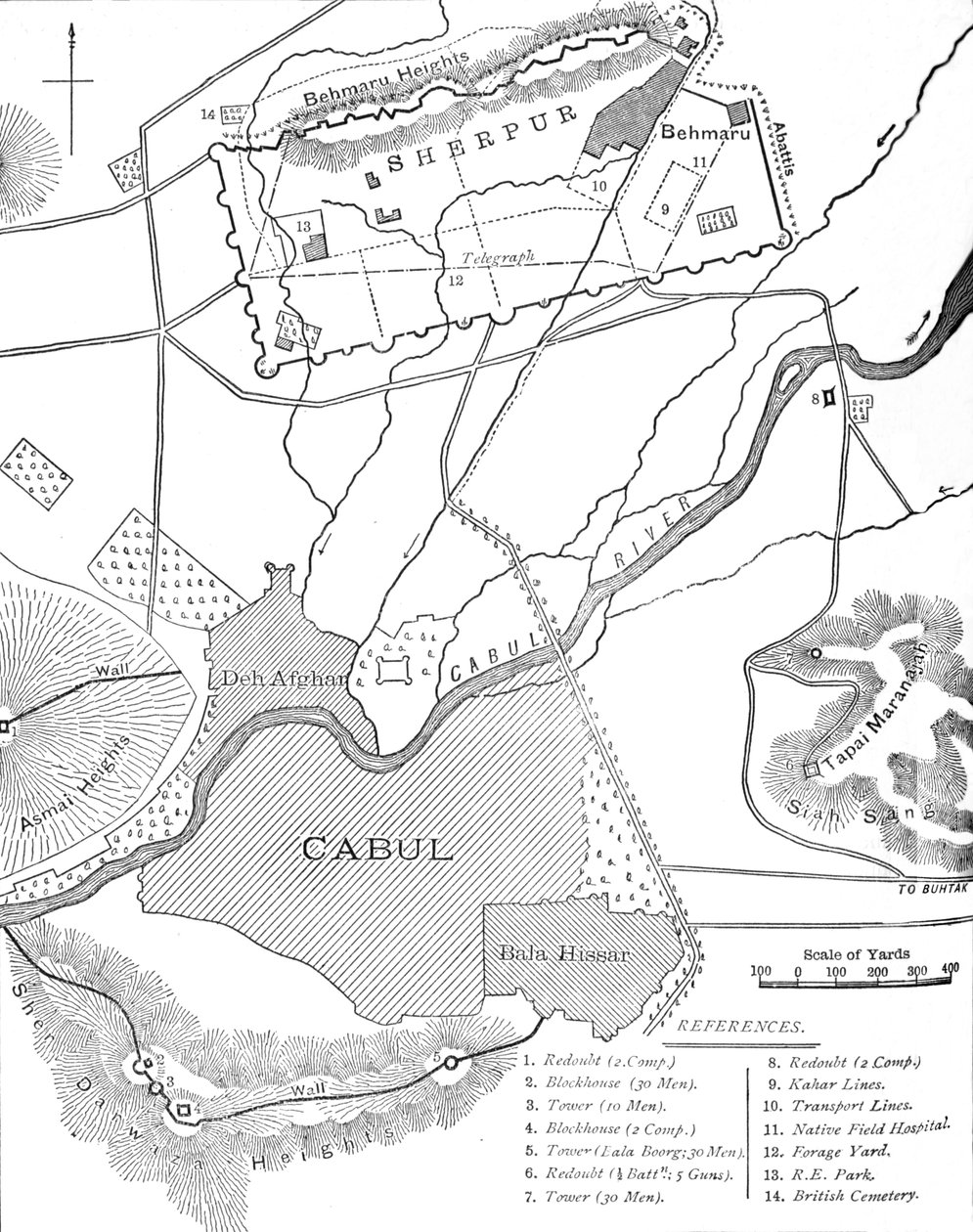 Plano dos cantões de Sherpur, c1880 de Unbekannt