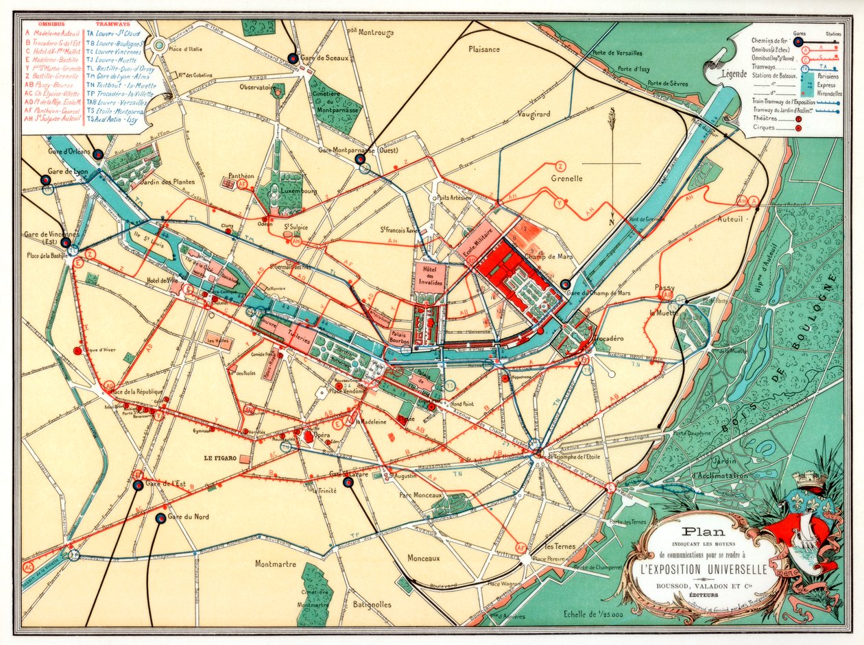 Plano da Exposição Universal, Paris, 1889 de Unbekannt