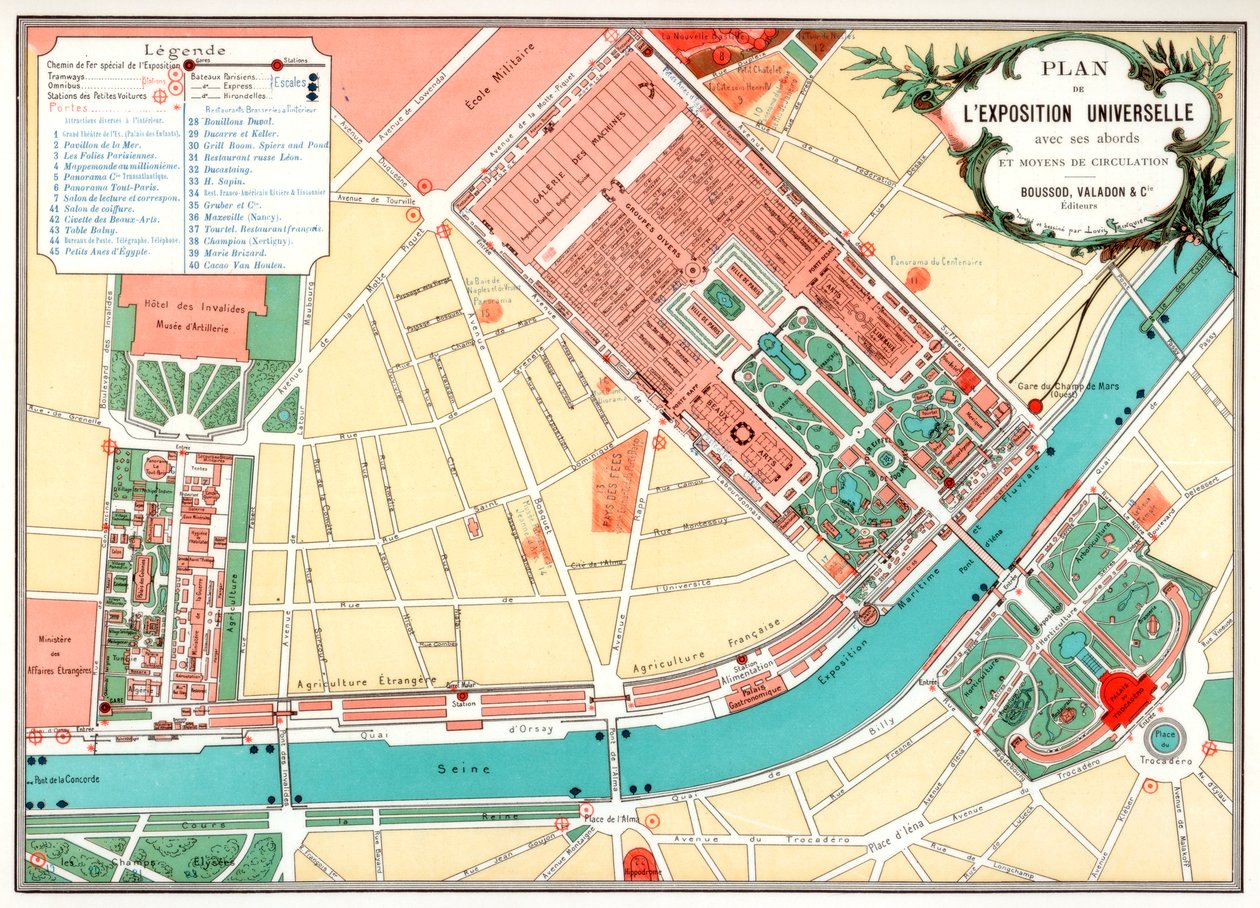 Plano da Exposição Universal, Paris, 1889 de Unbekannt