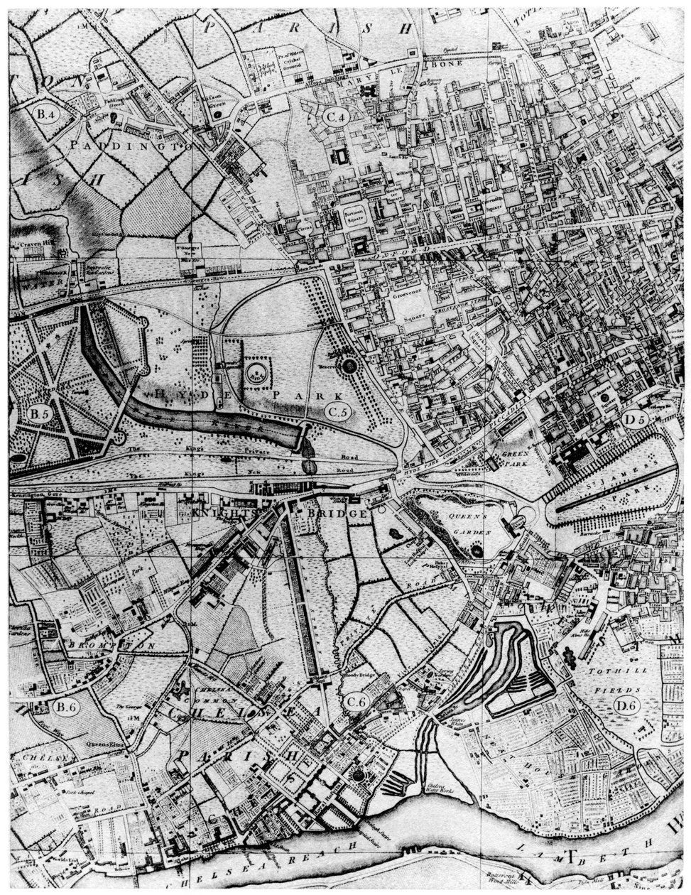 Planta da freguesia de St Georges, Hanover Square, Londres, 1907 de Unbekannt