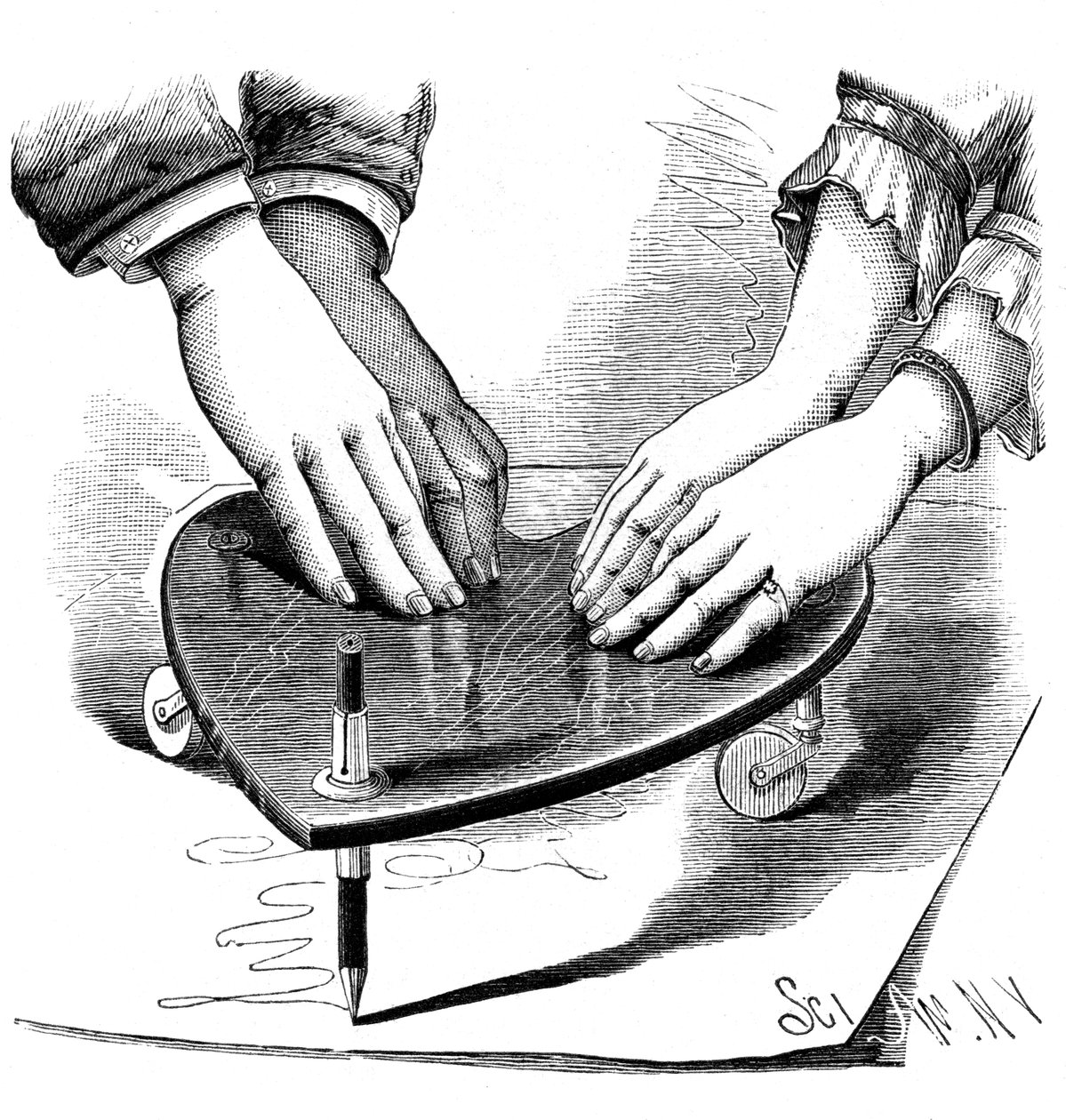 Planchette ou ouija board, 1885 de Unbekannt